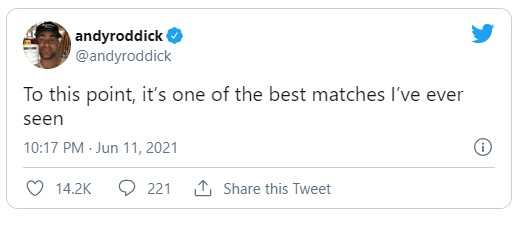 Amndy Roddick tweet on French semi-final